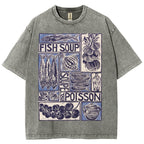 Unisex Fish Soup Prints Washed Tee