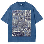 Unisex Fish Soup Prints Washed Tee