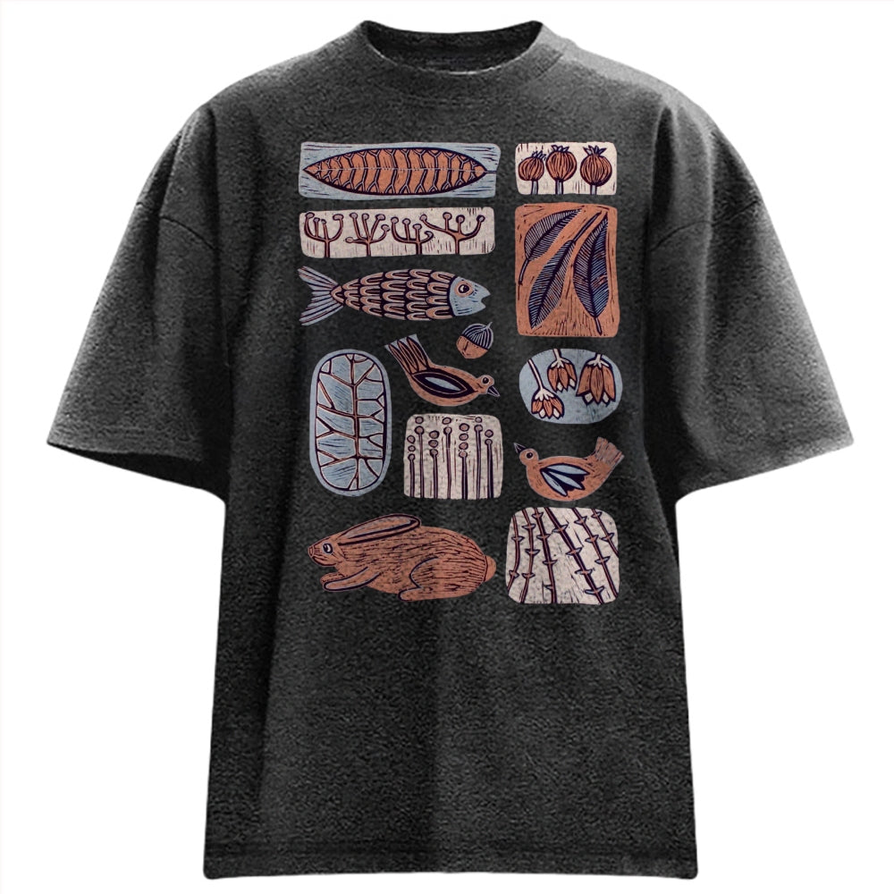 Unisex Fun Prints Washed Tee
