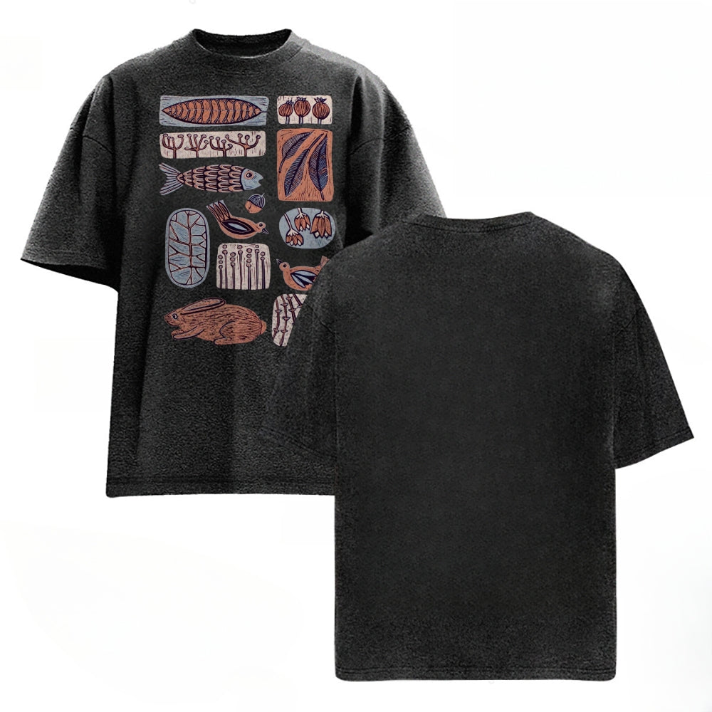 Unisex Fun Prints Washed Tee