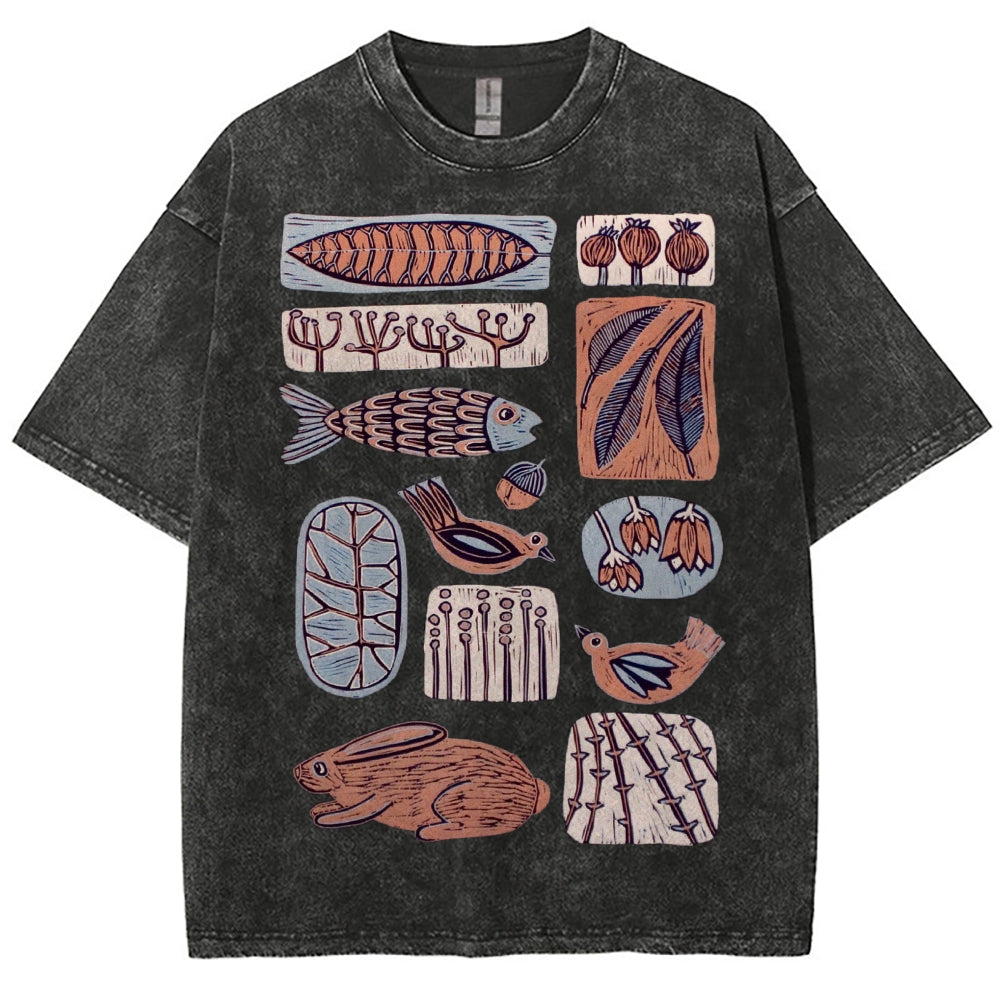 Unisex Fun Prints Washed Tee