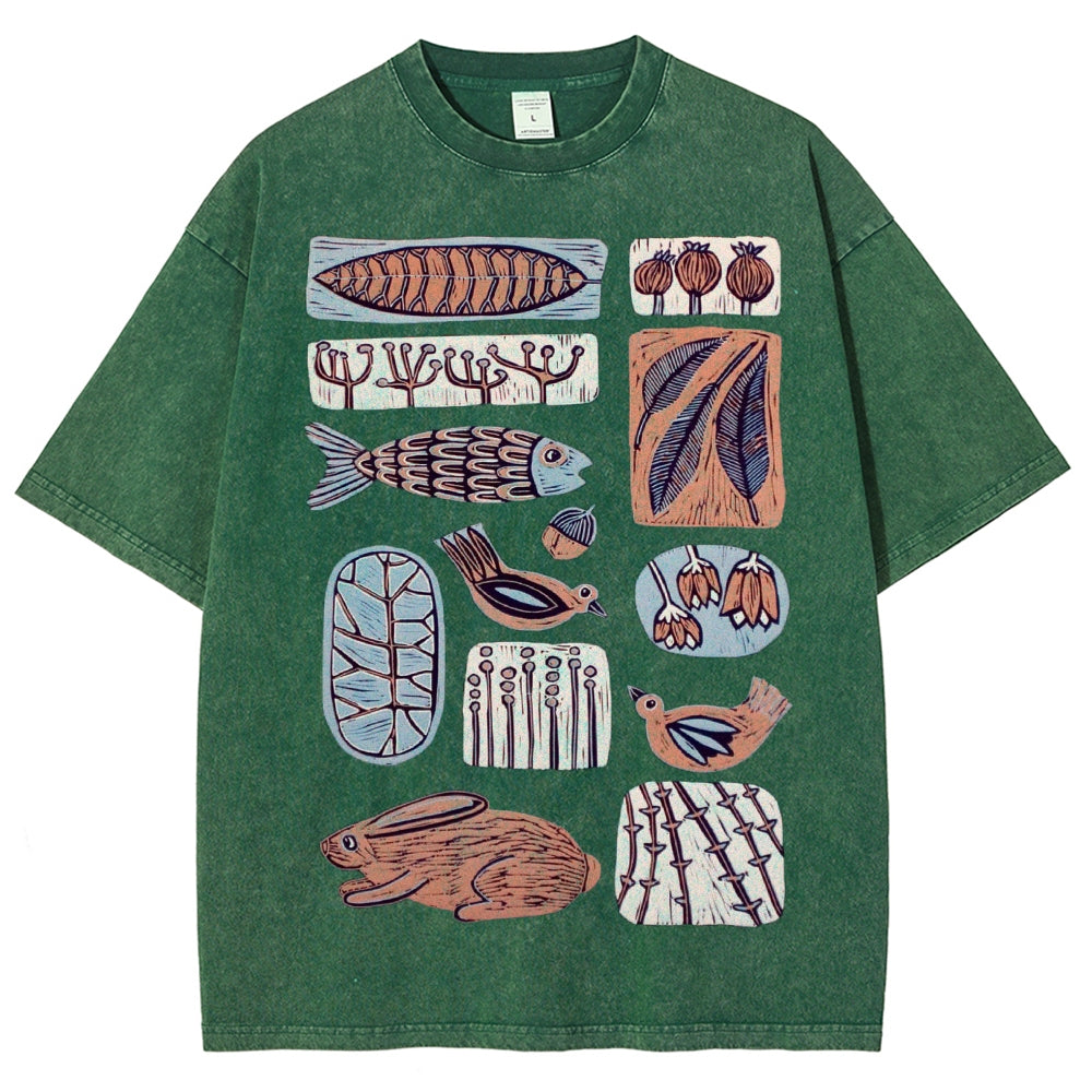 Unisex Fun Prints Washed Tee
