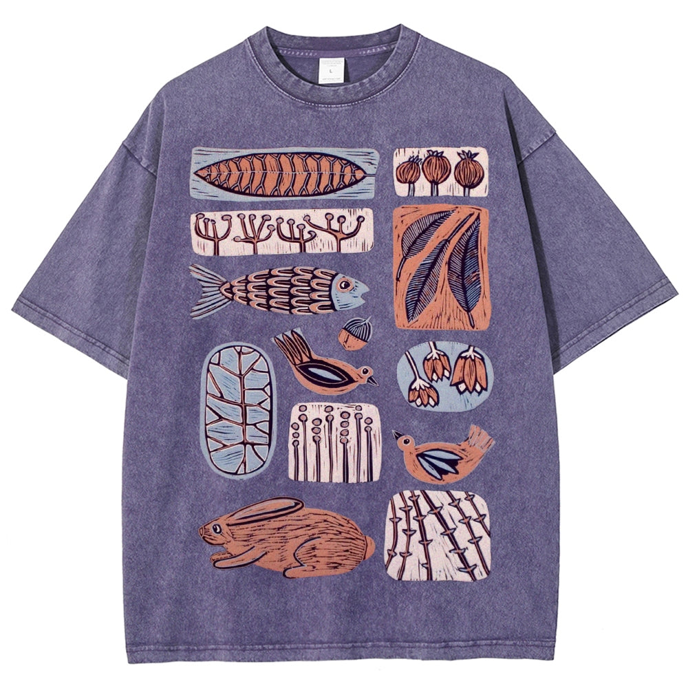 Unisex Fun Prints Washed Tee
