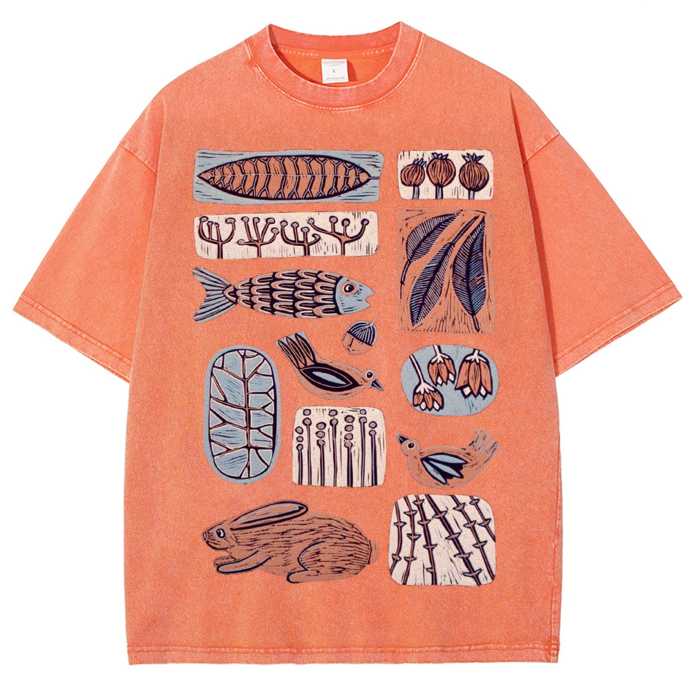 Unisex Fun Prints Washed Tee