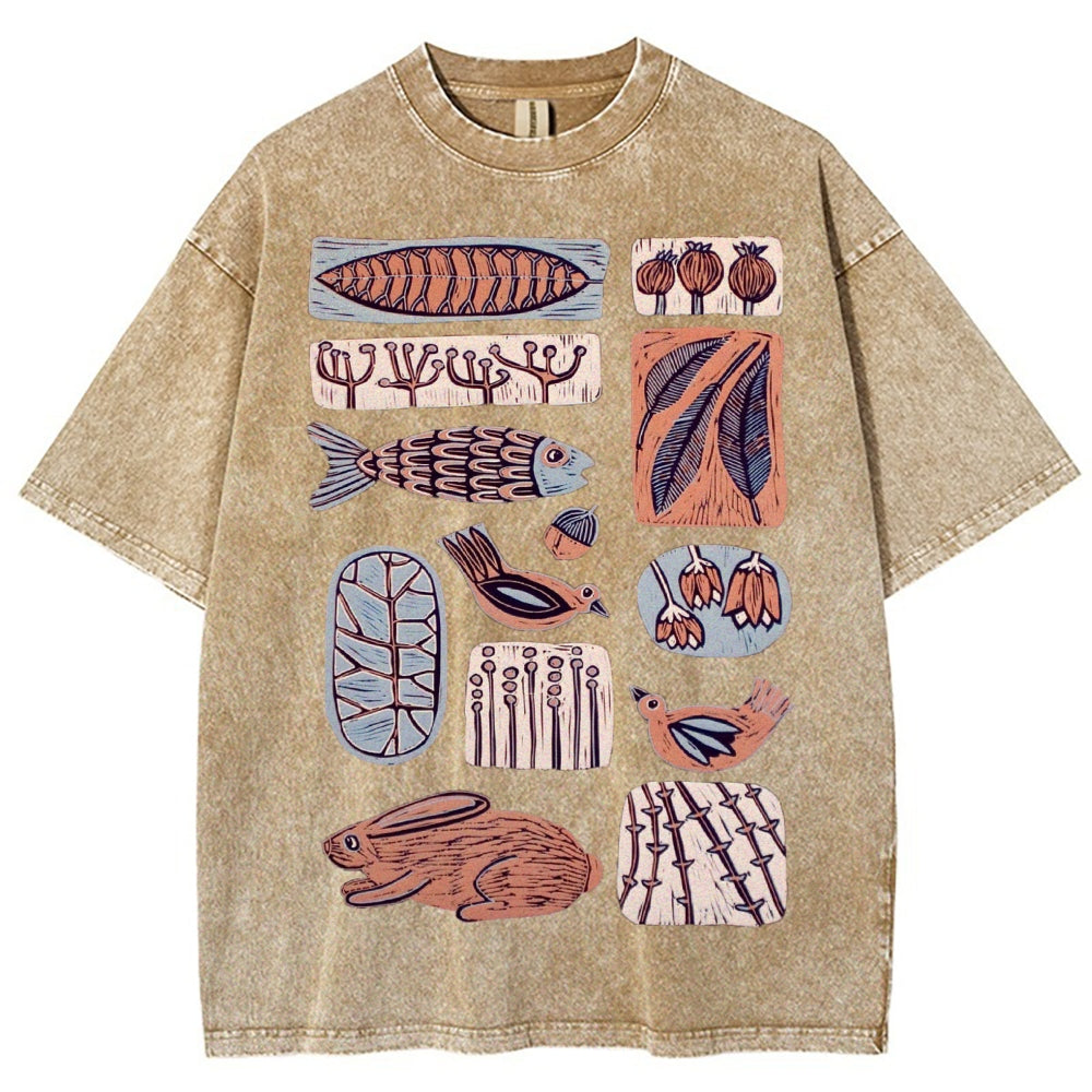Unisex Fun Prints Washed Tee