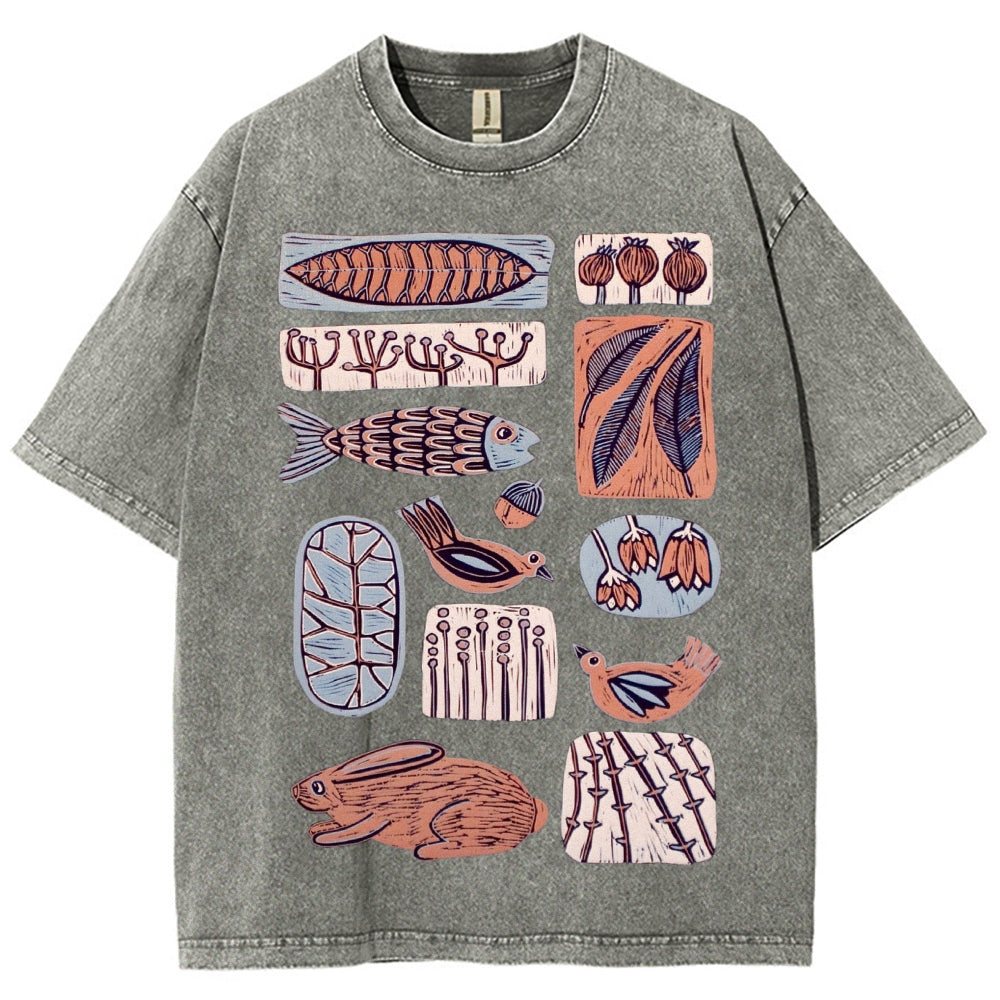 Unisex Fun Prints Washed Tee