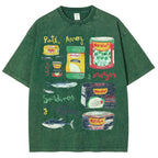 Unisex Sardines Can Prints Washed Tee