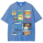 Unisex Sardines Can Prints Washed Tee