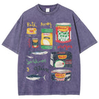 Unisex Sardines Can Prints Washed Tee