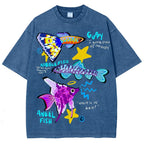 Unisex Angel Fish Washed Tee