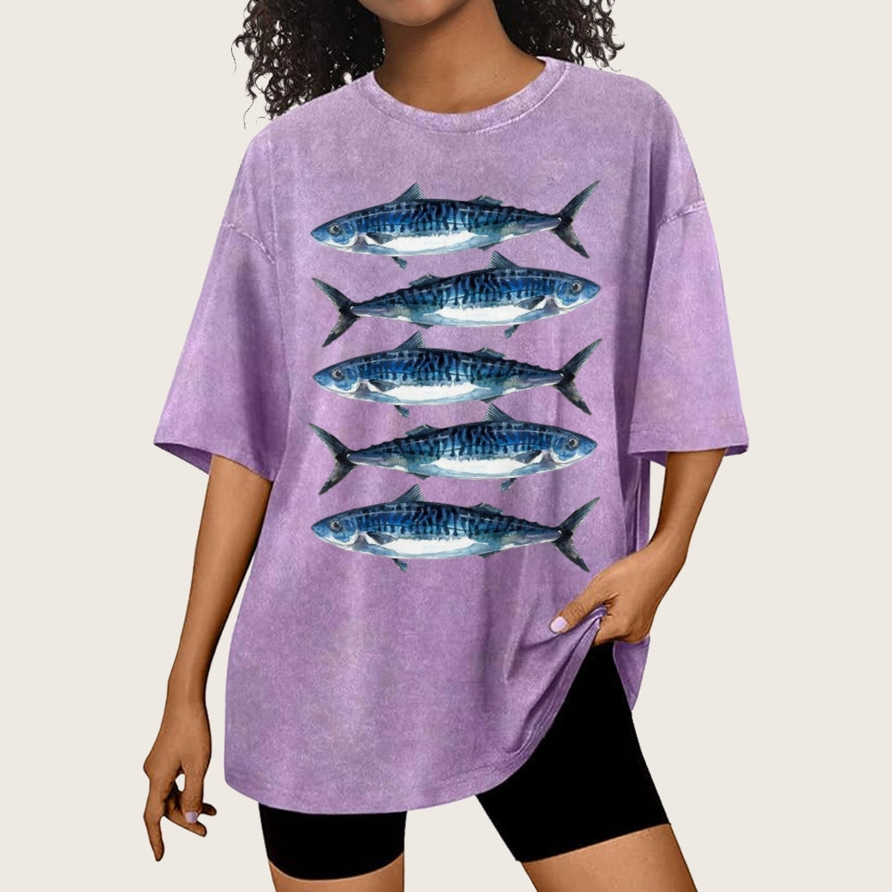 Five Sardines Unisex Vintage Washed Tee