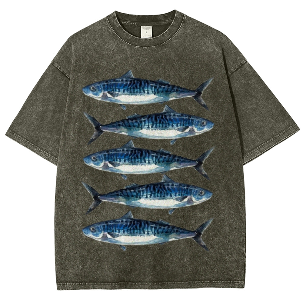 Five Sardines Unisex Vintage Washed Tee