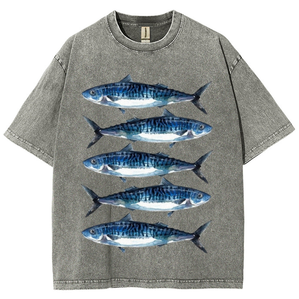 Five Sardines Unisex Vintage Washed Tee