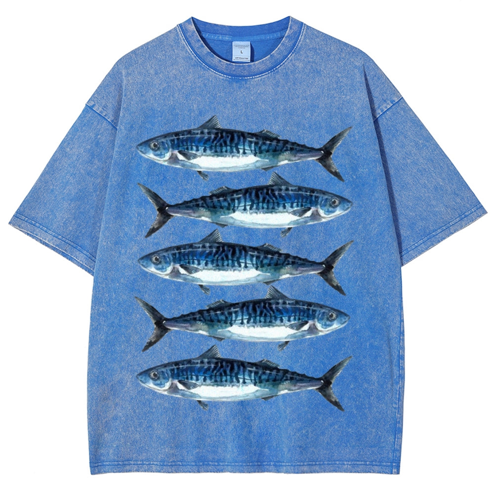 Five Sardines Unisex Vintage Washed Tee