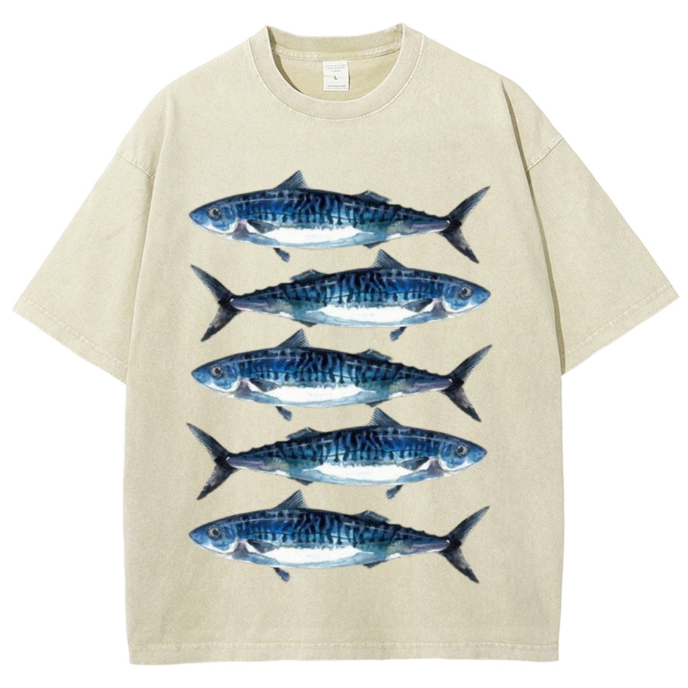 Five Sardines Unisex Vintage Washed Tee