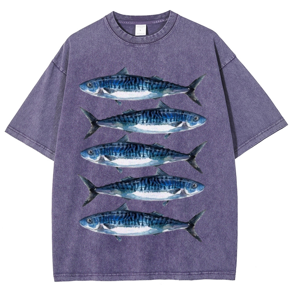Five Sardines Unisex Vintage Washed Tee