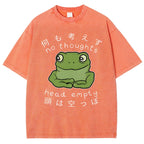 Unisex Frog Printed Washed Tee
