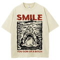 Unisex Smile Printed Washed Tee