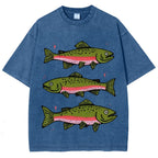 Three Trout Unisex Vintage Washed Tee