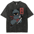 Unisex Ninja Printed Washed Tee