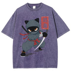 Unisex Ninja Printed Washed Tee