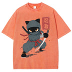 Unisex Ninja Printed Washed Tee