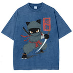 Unisex Ninja Printed Washed Tee