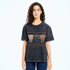 Unisex Elephant Printed Washed Tee