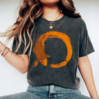 Unisex Fish Printed Washed Tee