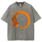 Unisex Fish Printed Washed Tee