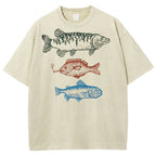 Fish Art Print Causal Short Sleeve T-shirt
