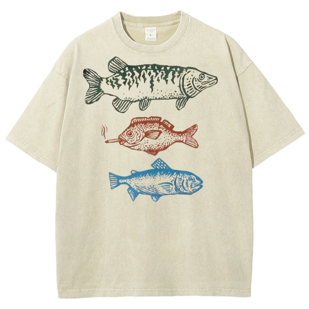 Fish Art Print Causal Short Sleeve T-shirt