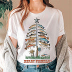 Women's Cotton Merry Fishmas Printed Casual T-Shirt