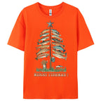 Women's Cotton Merry Fishmas Printed Casual T-Shirt
