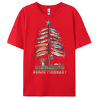 Women's Cotton Merry Fishmas Printed Casual T-Shirt