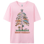 Women's Cotton Merry Fishmas Printed Casual T-Shirt