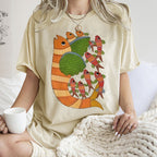 Unisex Vintage Fish Printed Washed Tee