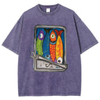 Unisex Canned Sardines Printed Washed Tee