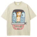Unisex Canned Sardines Printed Washed Tee