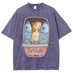 Unisex Canned Sardines Printed Washed Tee