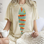 Unisex Fish Printed Washed Tee