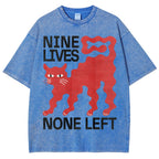 Unisex Cat Printed Washed Tee