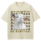 Unisex Sheep Printed Washed Tee