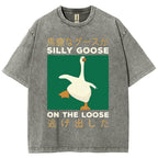 Unisex Loose Printed Washed Tee