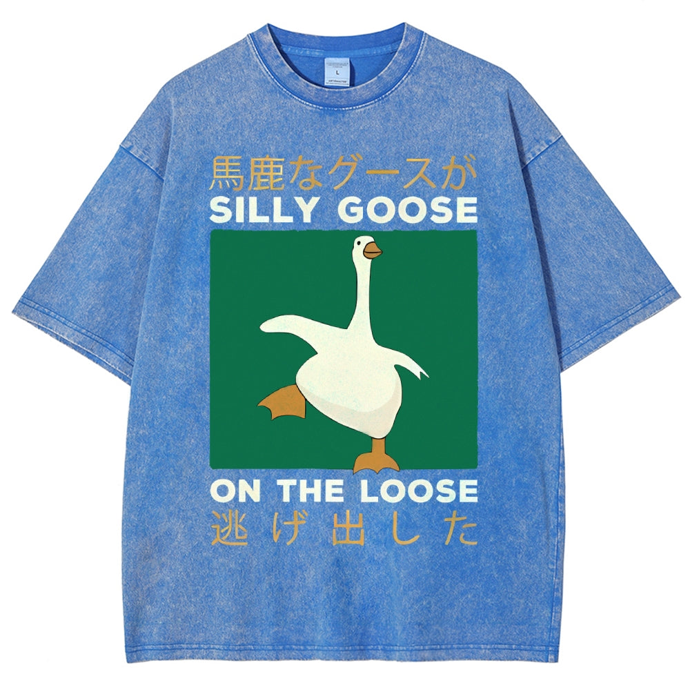 Unisex Loose Printed Washed Tee