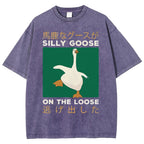 Unisex Loose Printed Washed Tee