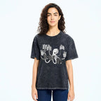 Unisex Octopus Printed Washed Tee