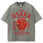 Unisex Osaka octopus Printed Washed Tee