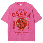 Unisex Osaka octopus Printed Washed Tee