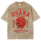 Unisex Osaka octopus Printed Washed Tee